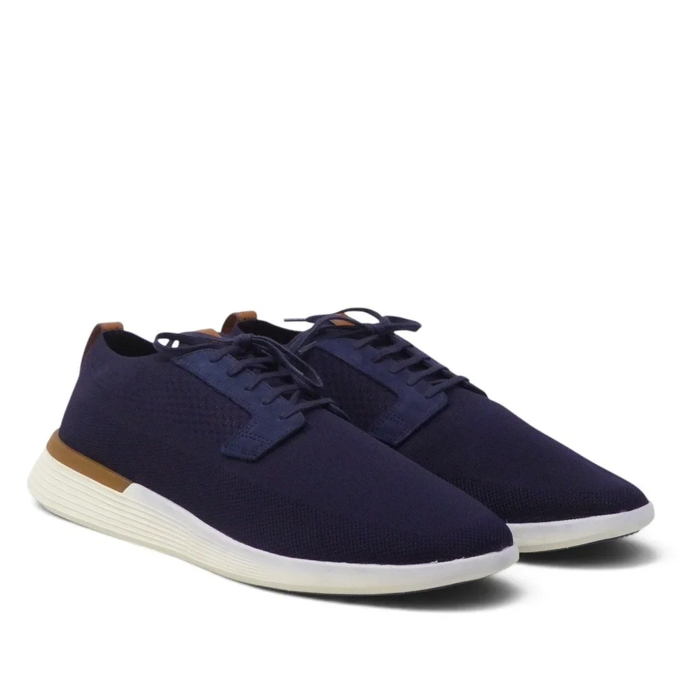 Wolf & Shepherd Mens SwiftKnit Derby Shoes Navy Blue Knit Sneakers 15